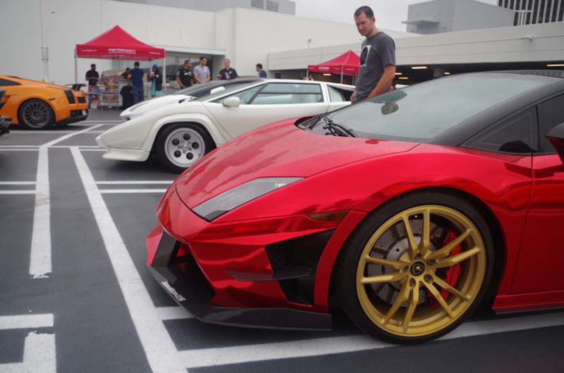 Illustration for article titled Supercars Took Over A Garage To Welcome The $1.9 Million Lamborghini Centenario